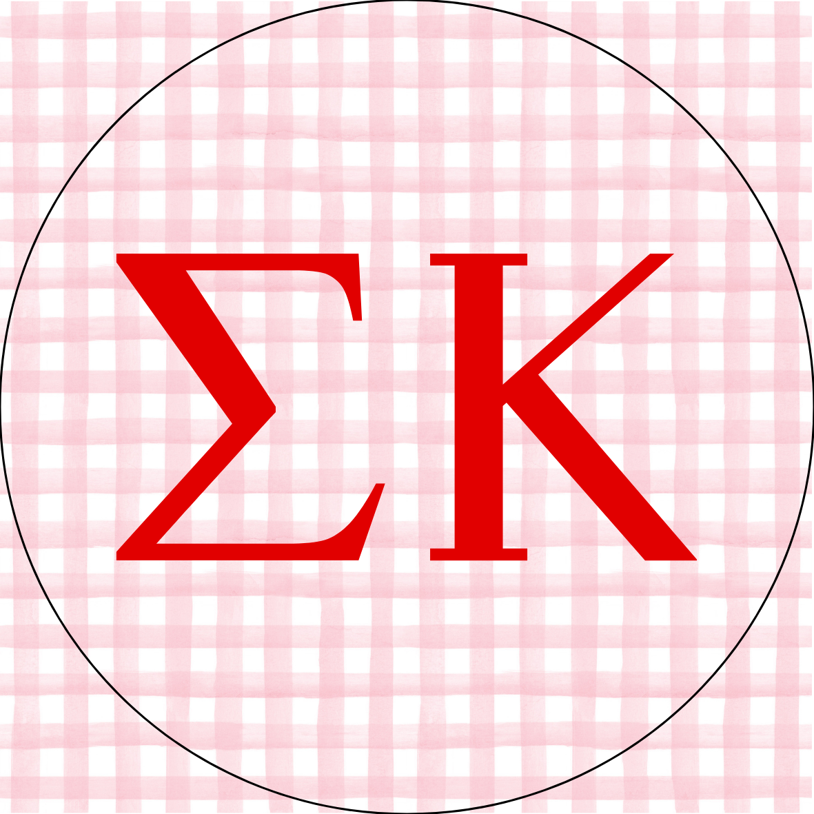 Ole Miss Gingham Sorority Letters Button