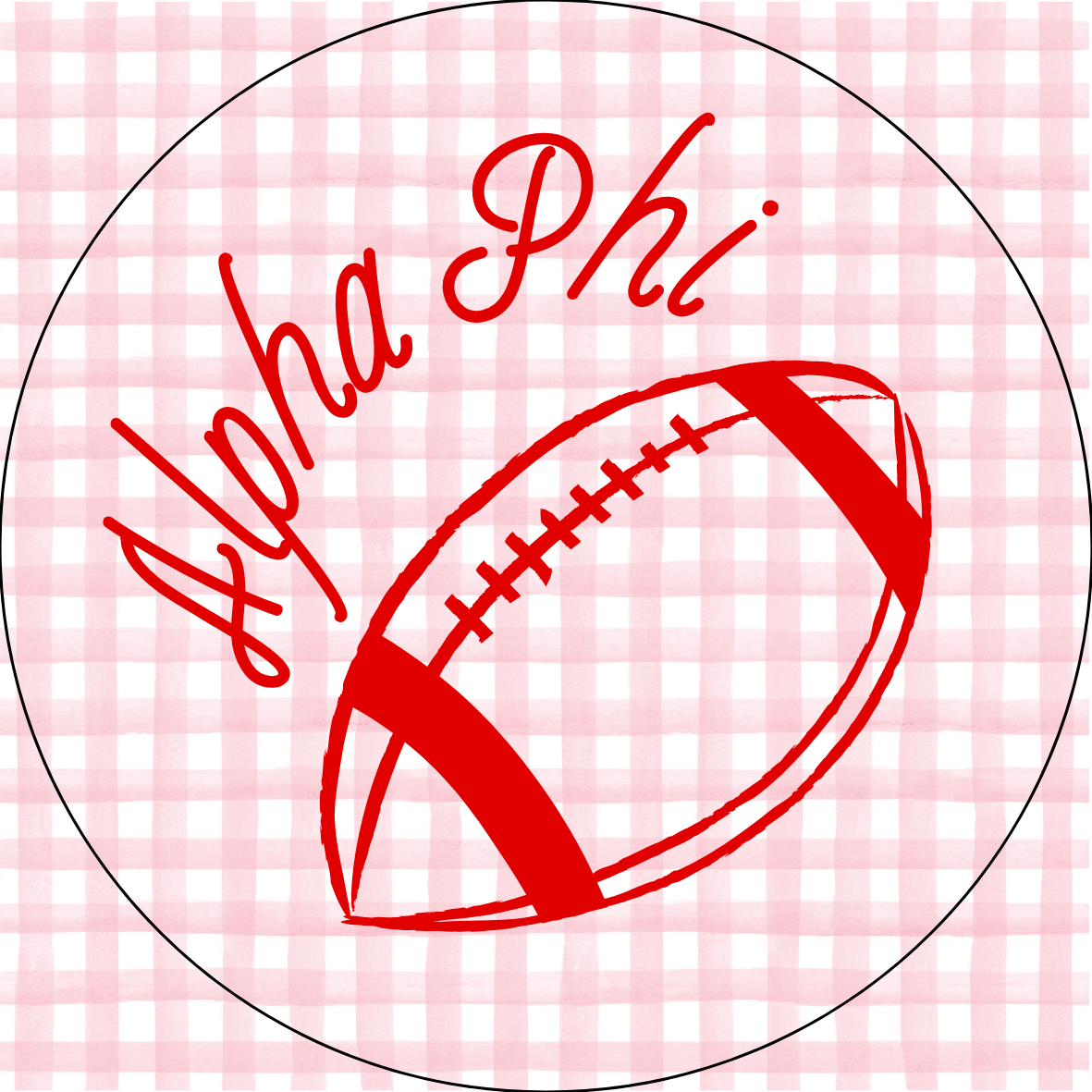 UGA Sorority Gingham Button