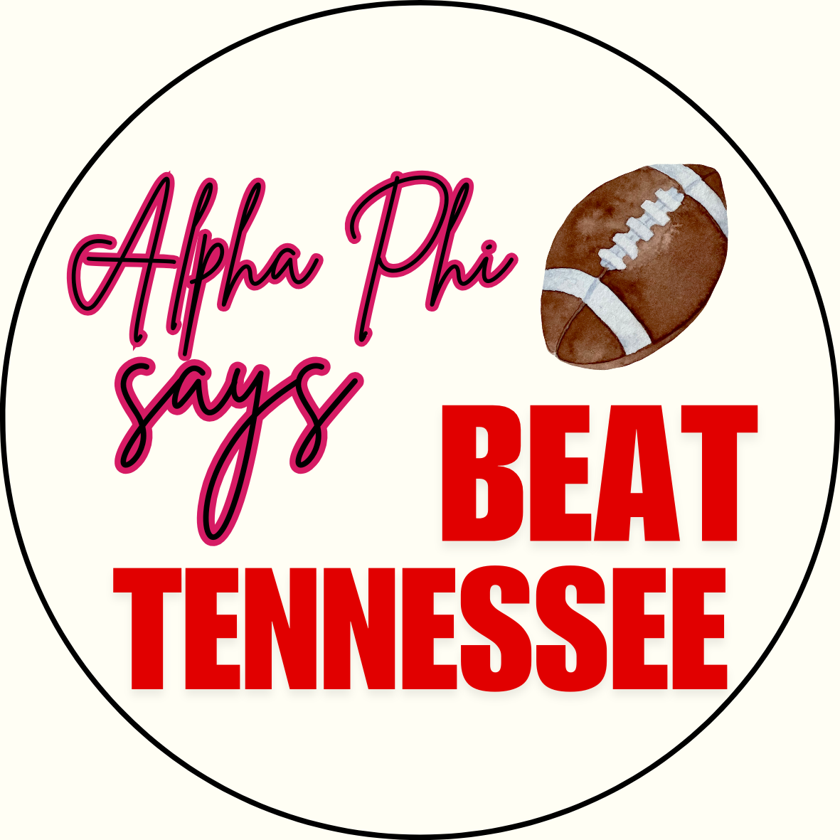 UGA vs. Tennessee "Beat Tennessee" Sorority Sticker- 2 Pack