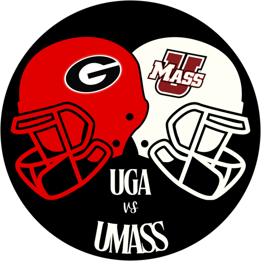 UGA vs. UMass Helmet Rivalry Button