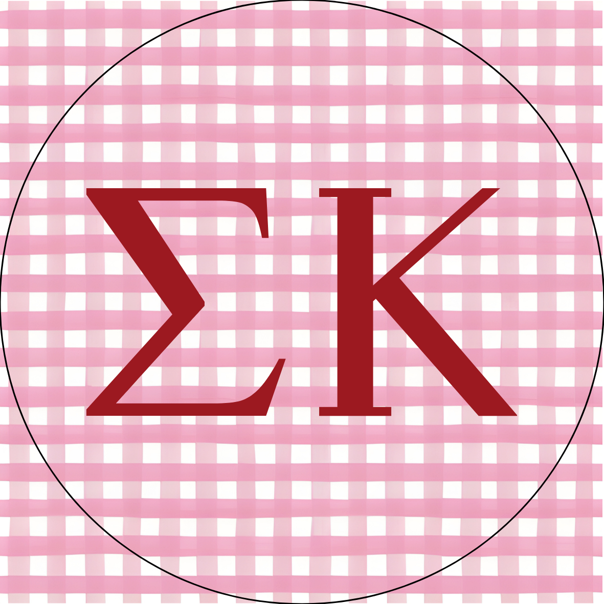 UA Gingham Sorority Letters Sticker- 2 Pack