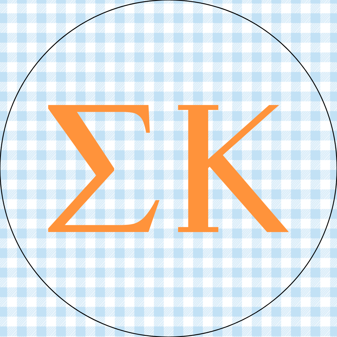 AU Gingham Sorority Letters Button