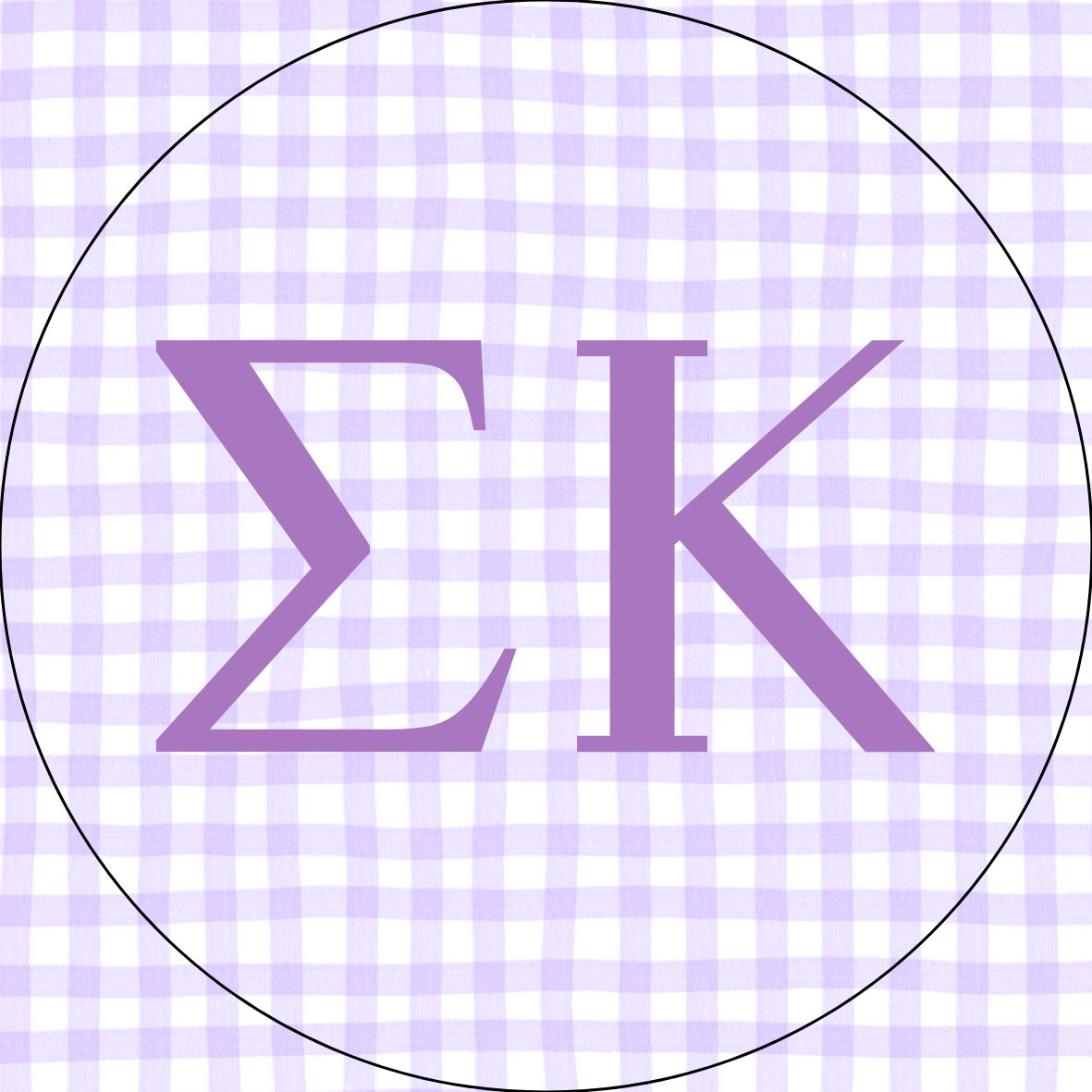 UTK Gingham Sorority Letters Button