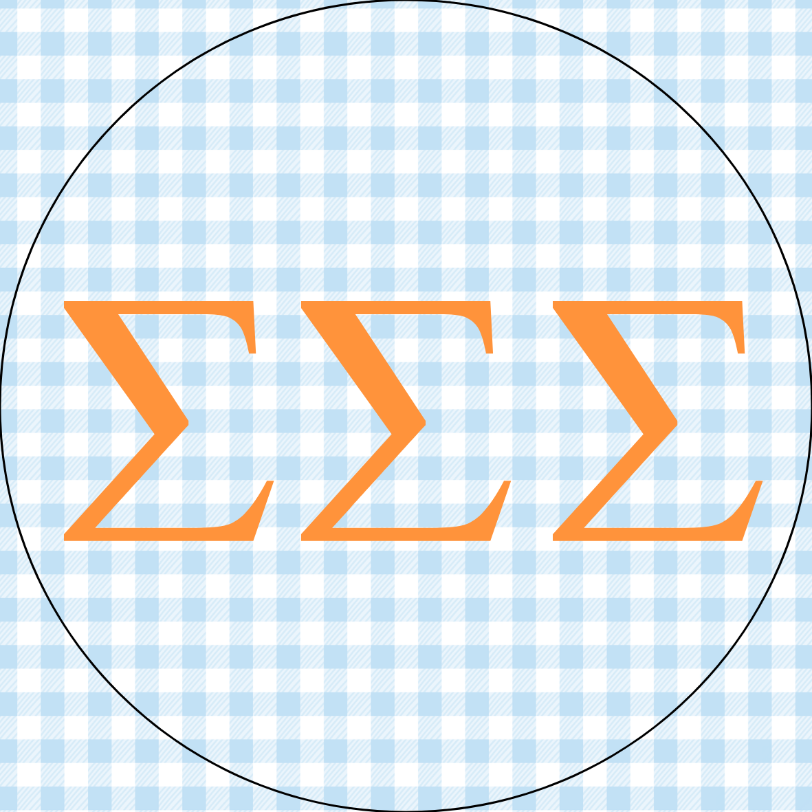 AU Gingham Sorority Letters Button