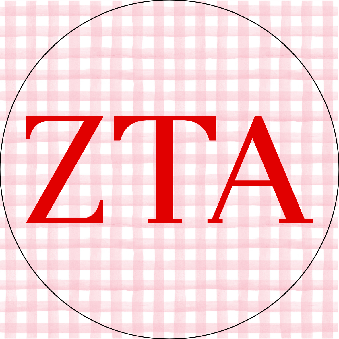 UGA Gingham Sorority Letters Button