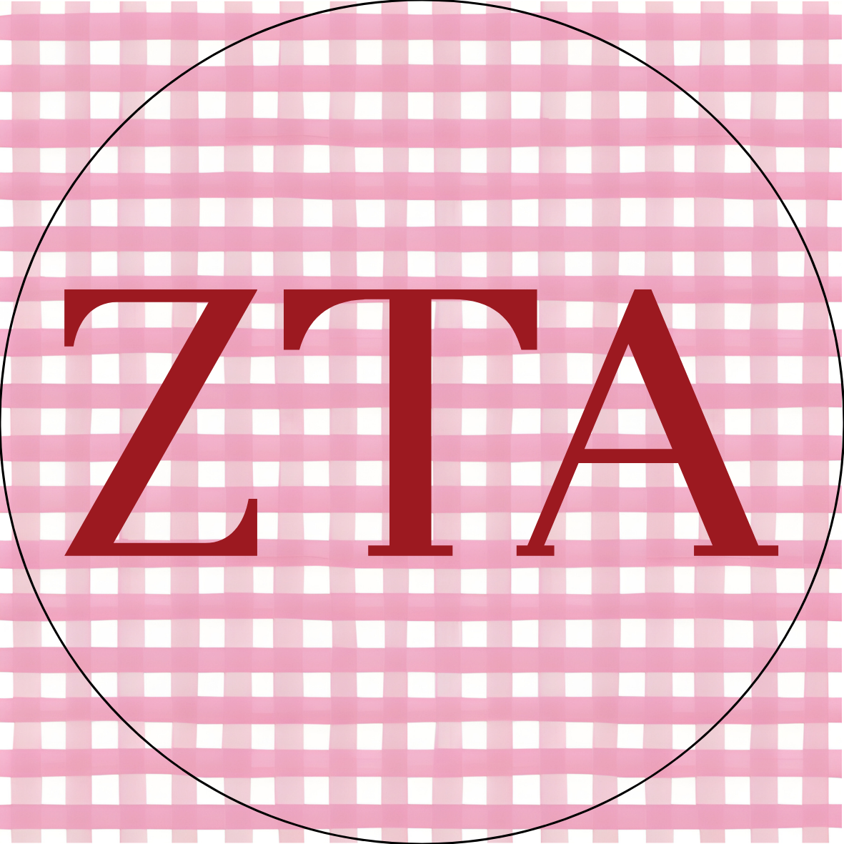 UA Gingham Sorority Letters Sticker- 2 Pack