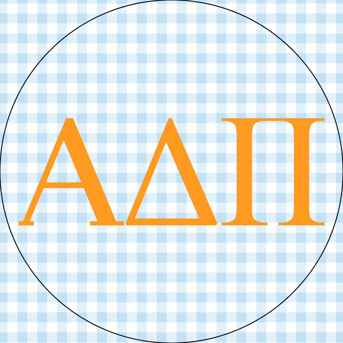 AU Gingham Sorority Letters Button