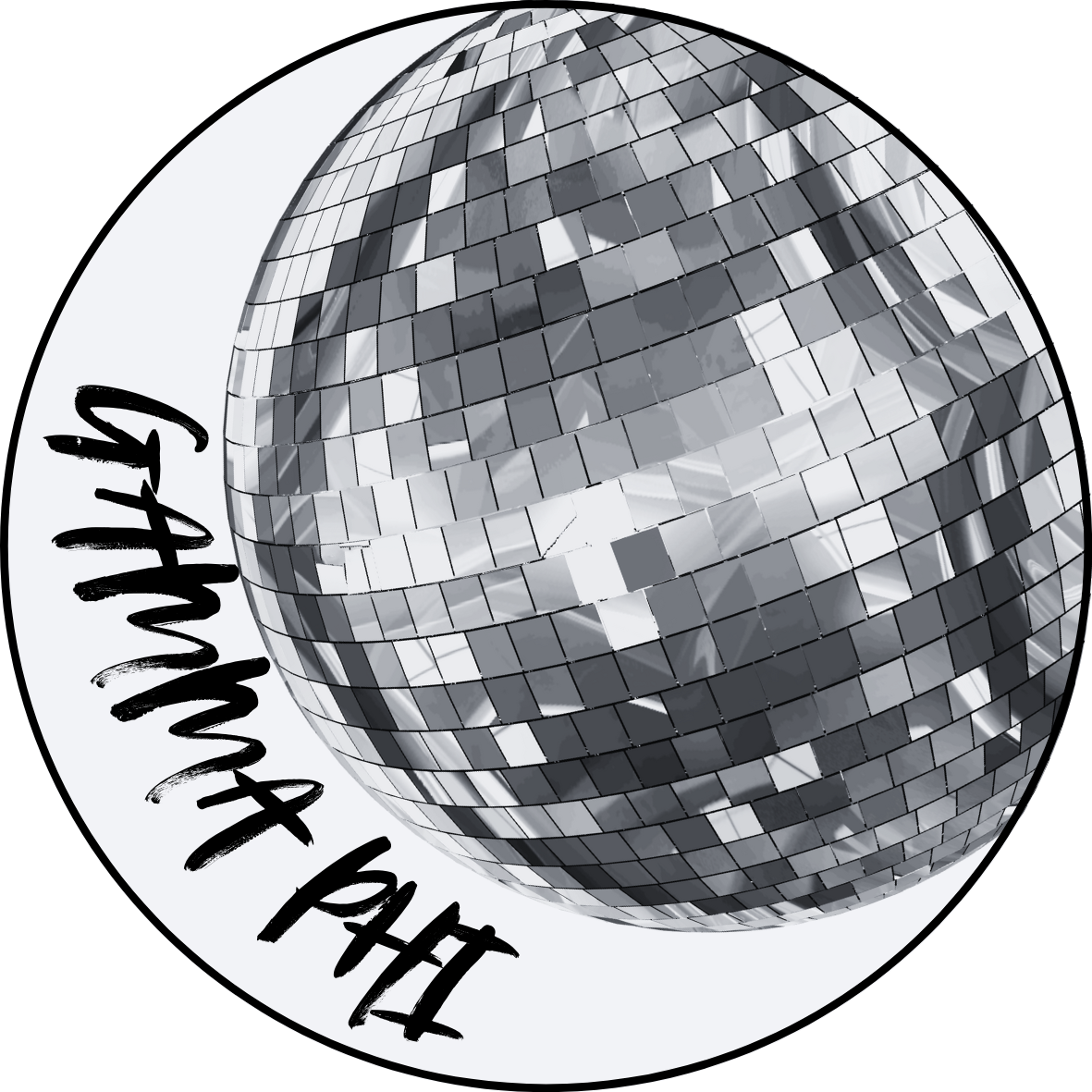 Silver Disco Sorority Button