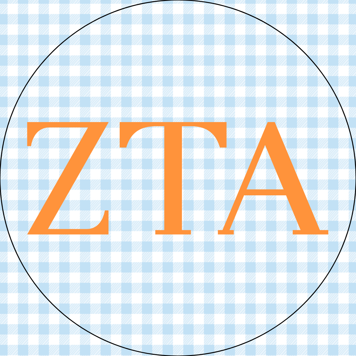 AU Gingham Sorority Letters Button