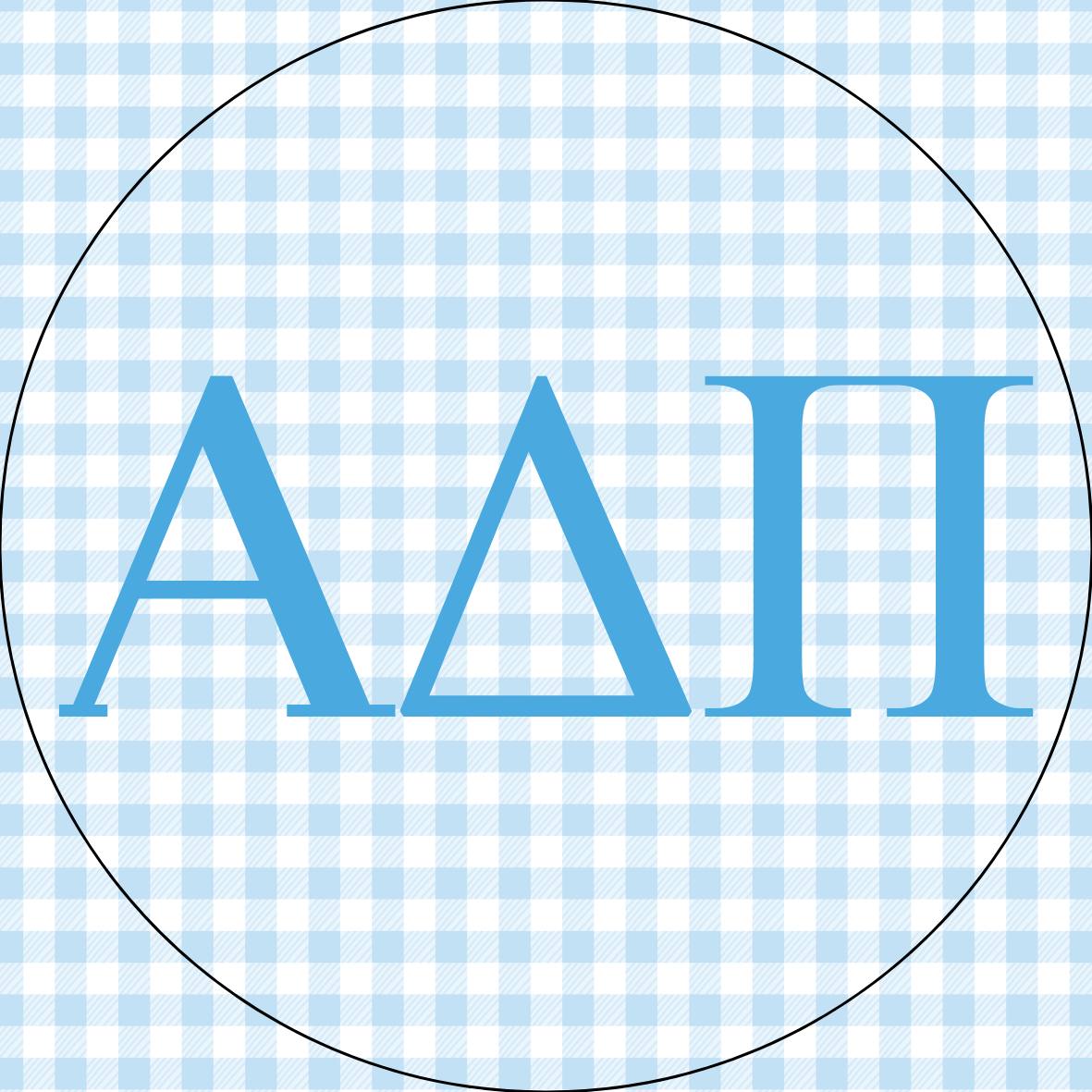 UA Gingham Sorority Letters Sticker- 2 Pack