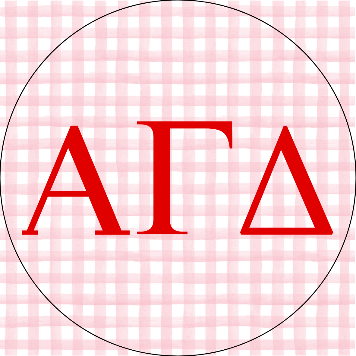 UGA Gingham Sorority Letters Sticker- 2 Pack