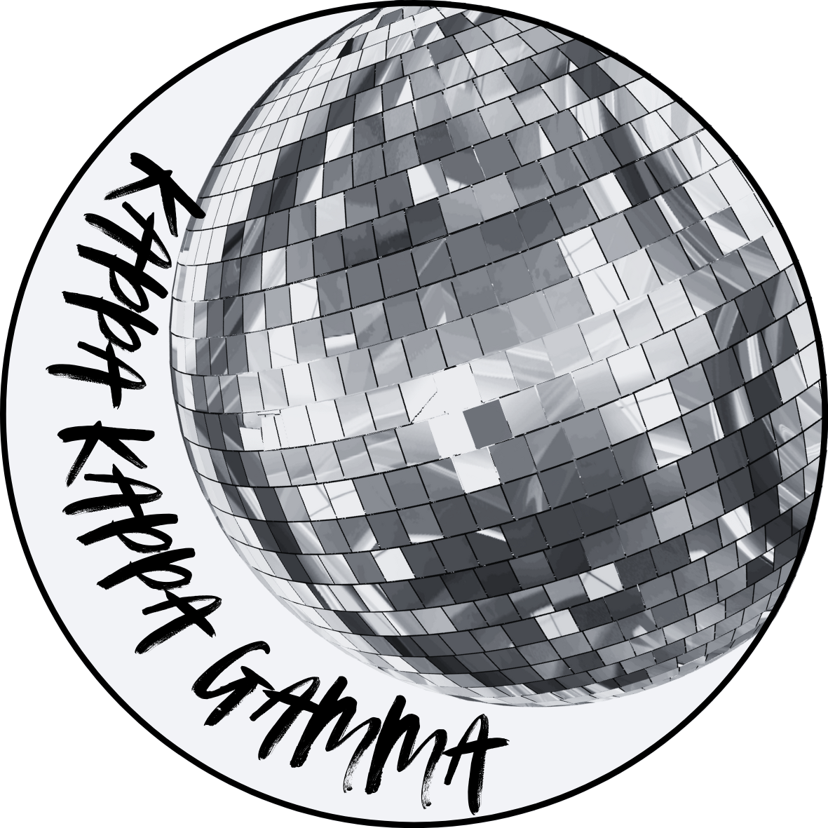 Silver Disco Sorority Button