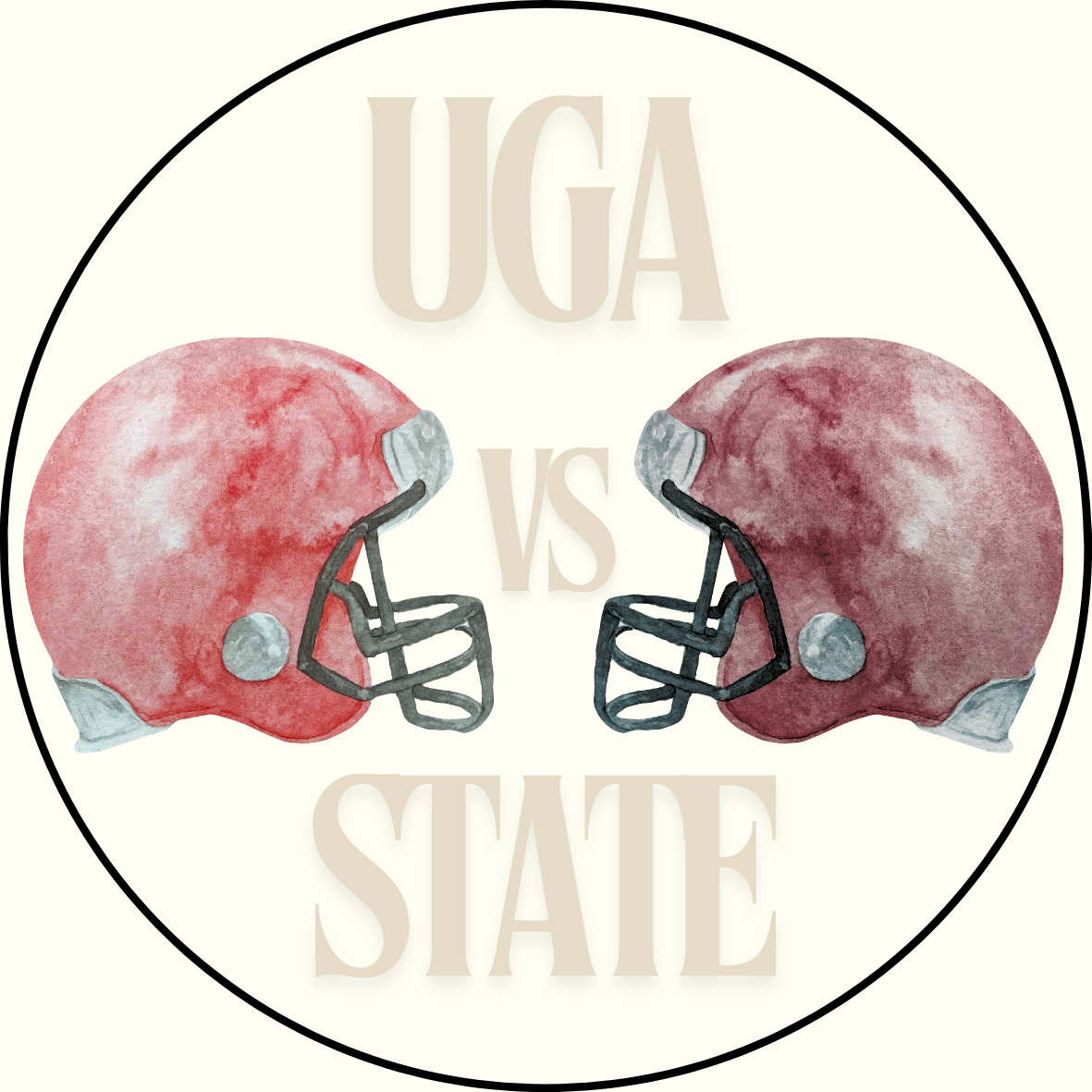 UGA vs. State Helmet Rivalry Button