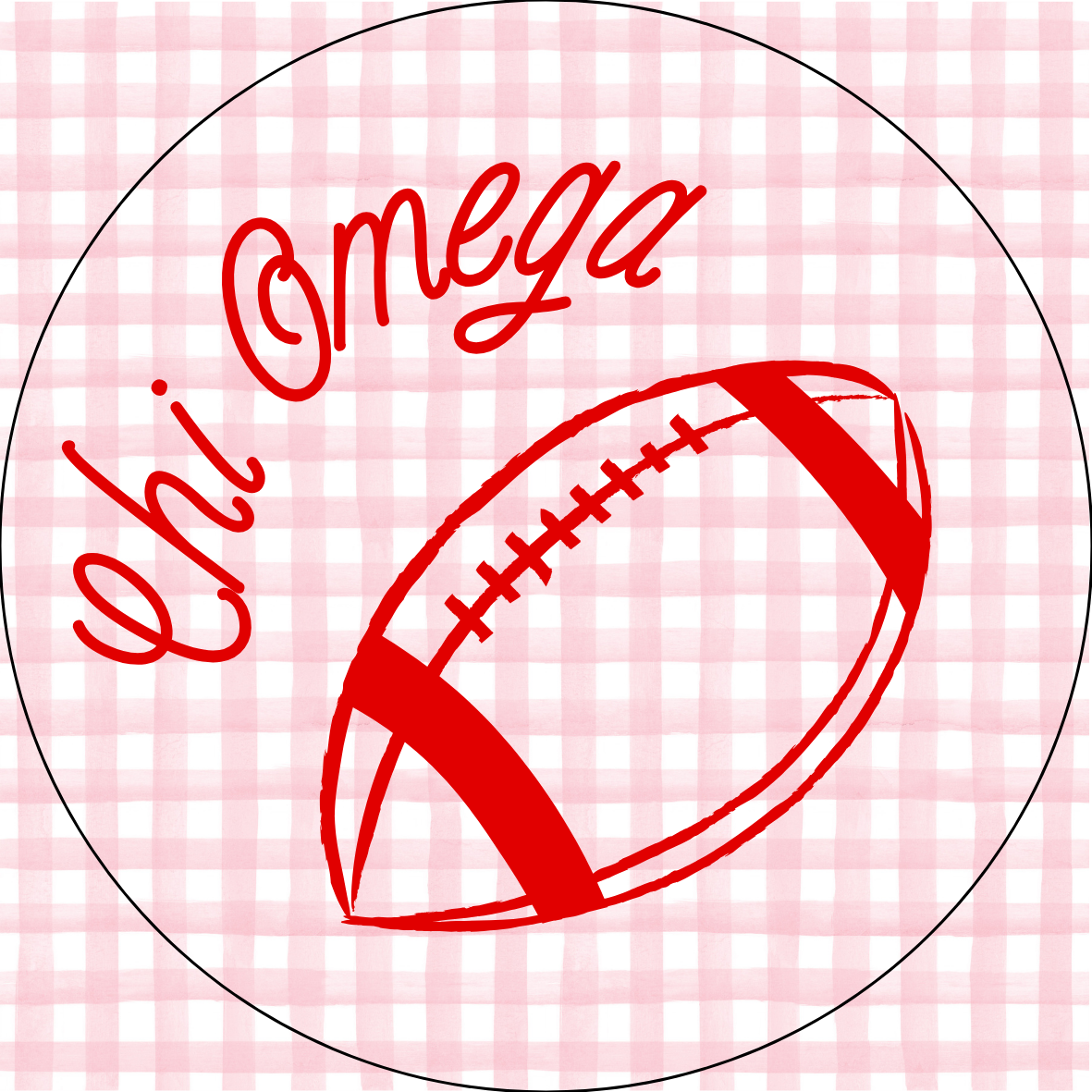 UGA Sorority Gingham Button