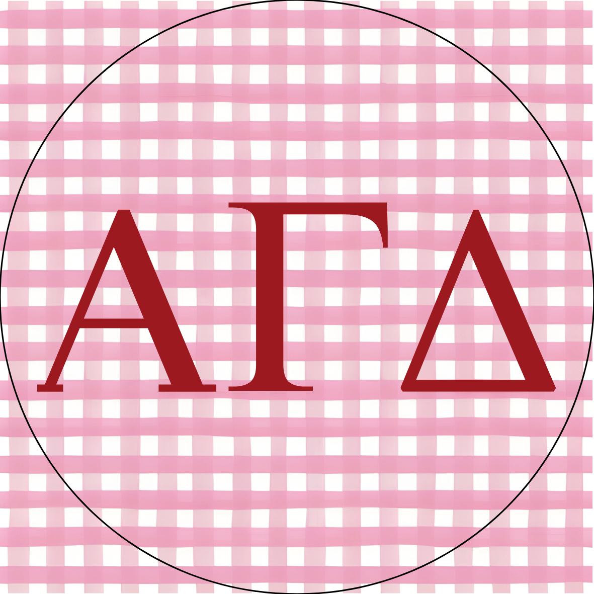 UA Gingham Sorority Letters Sticker- 2 Pack