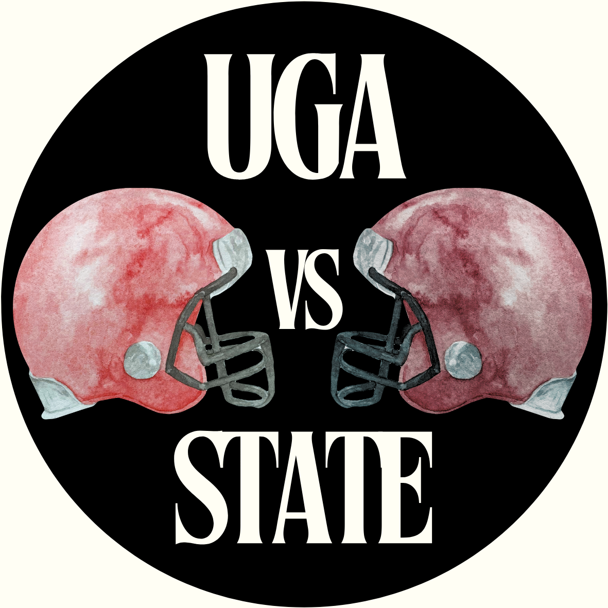 UGA vs. State Helmet Rivalry Button