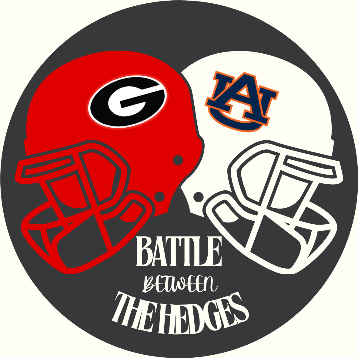 UGA vs. Auburn Logo Helmet Rivalry Button