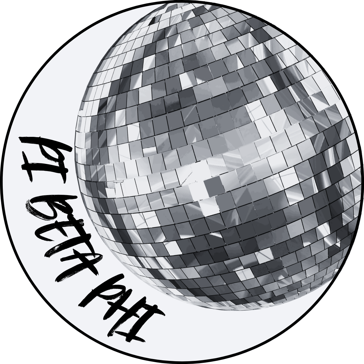 Silver Disco Sorority Button