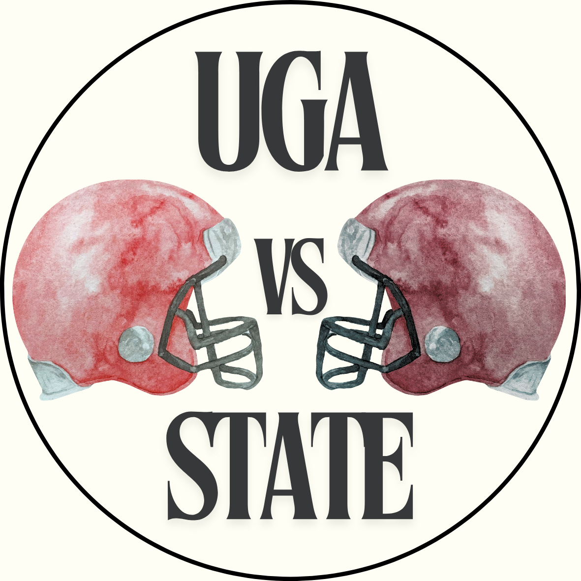 UGA vs. State Helmet Rivalry Button