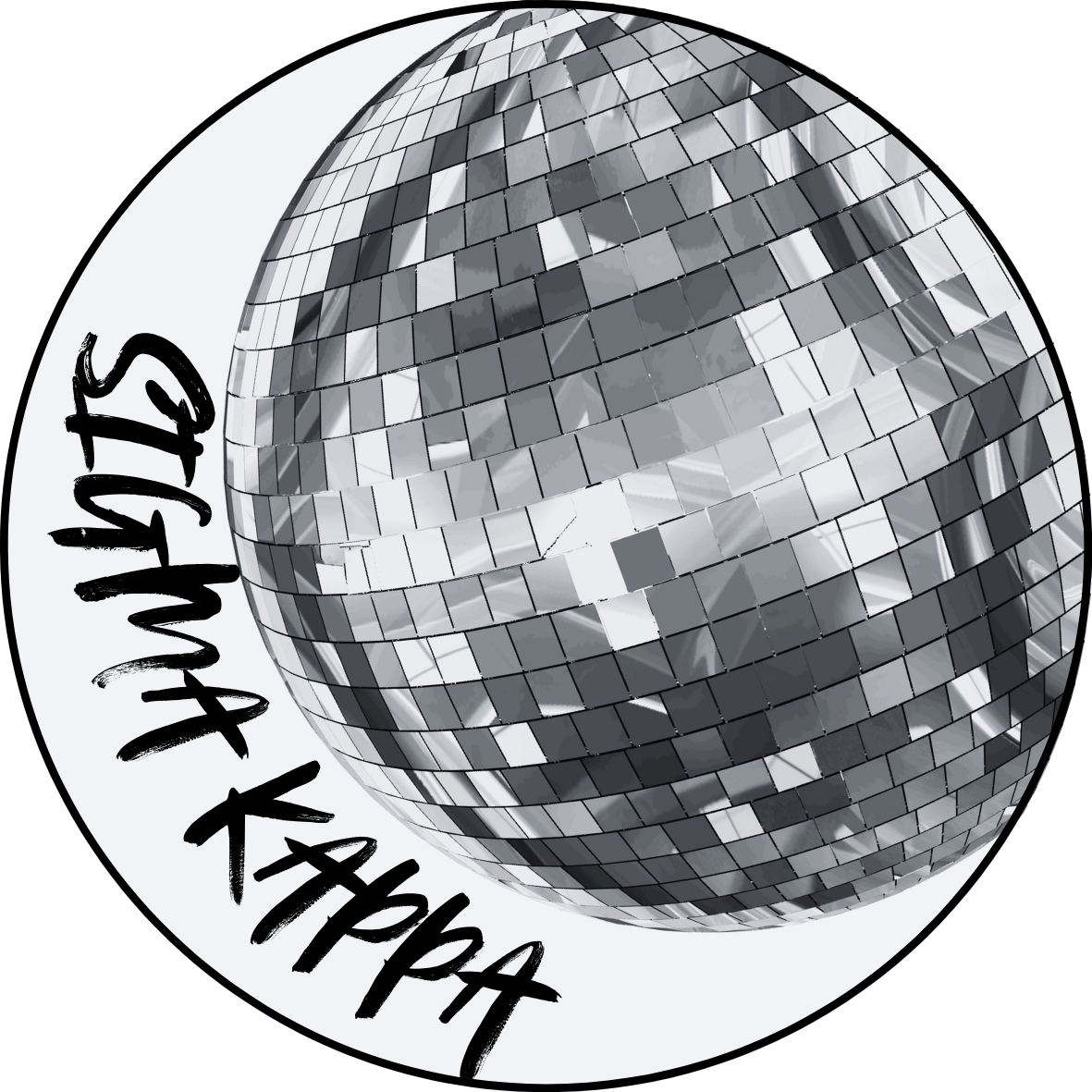 Silver Disco Sorority Button