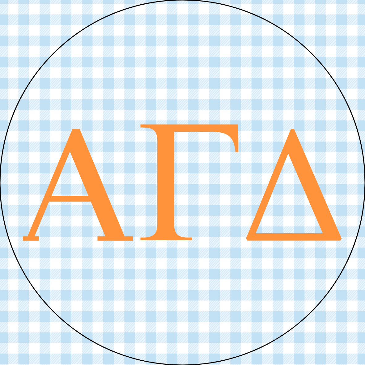 AU Gingham Sorority Letters Button