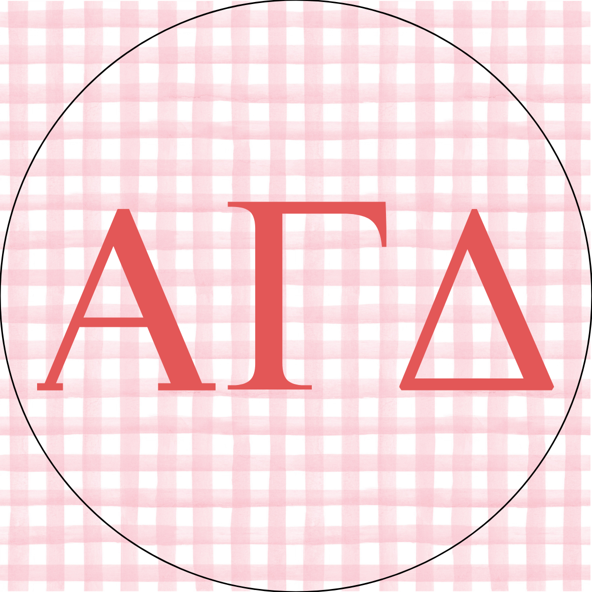 AU Gingham Sorority Letters Button