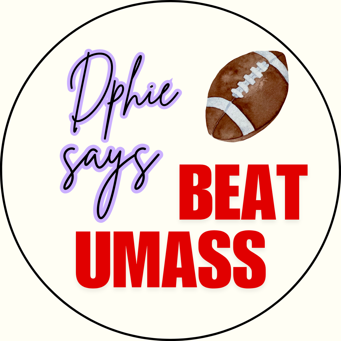 UGA vs. UMass "Beat UMass" Sorority Button