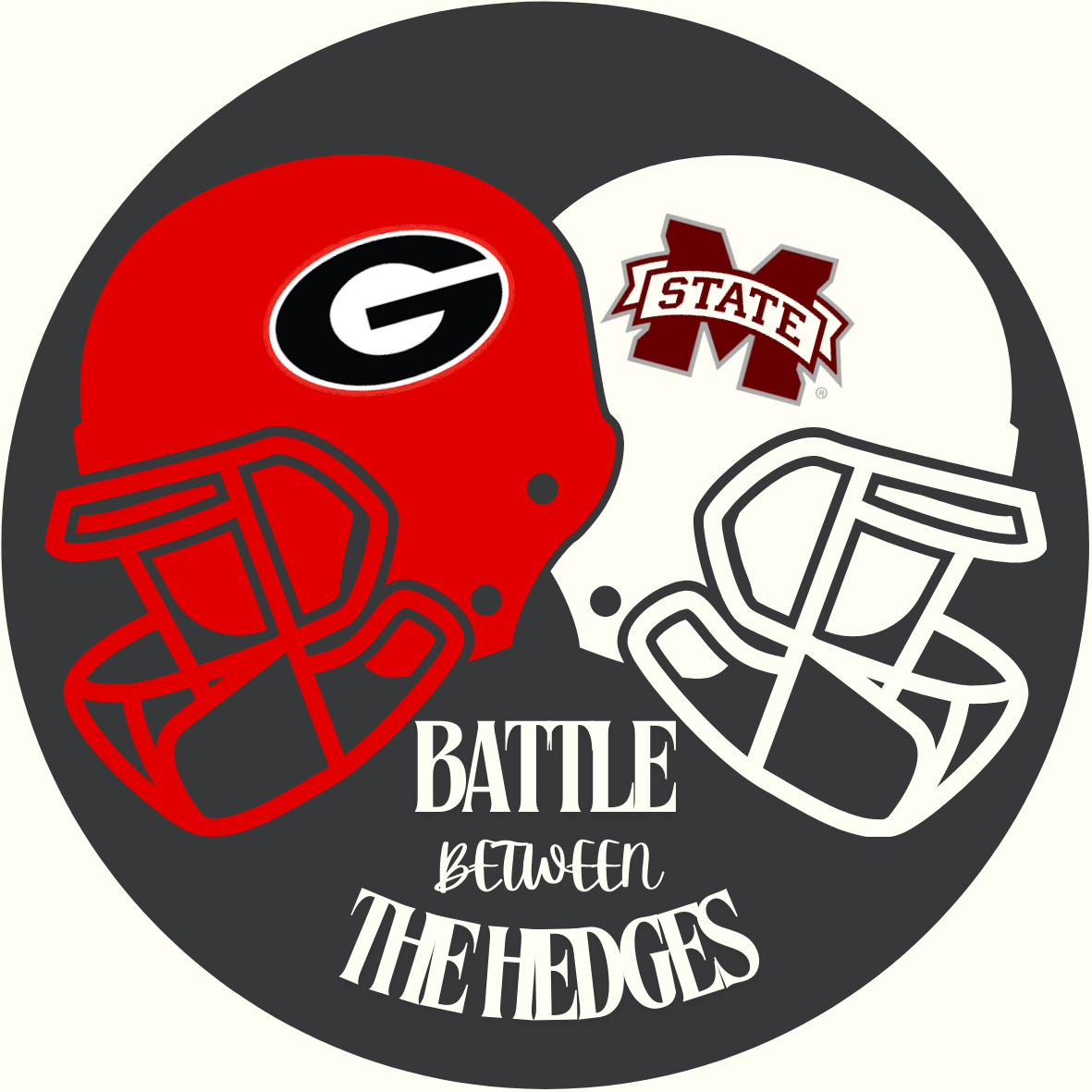 UGA vs. State Logo Helmet Rivalry Button