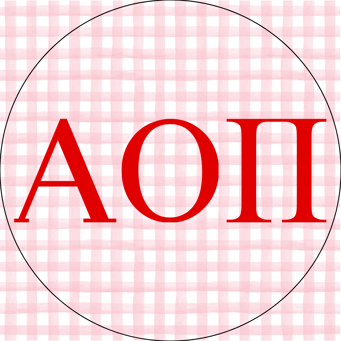 UGA Gingham Sorority Letters Button