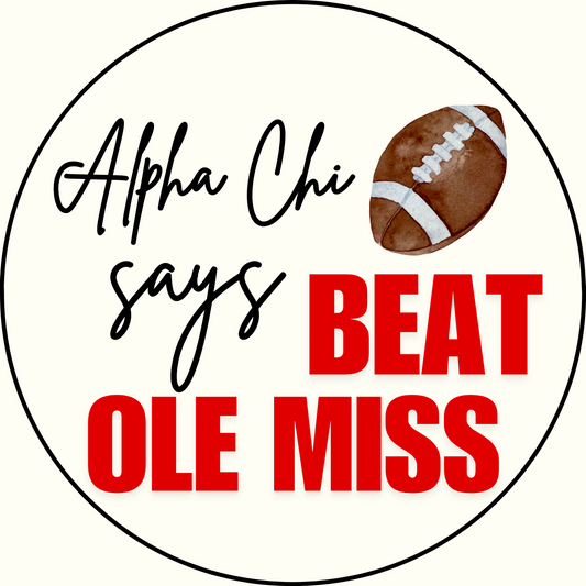 UGA vs. Ole Miss "Beat Ole Miss" Sorority Button