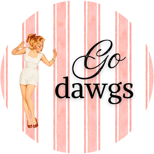 Retro Pin-Up Go Dawgs Pinback Button