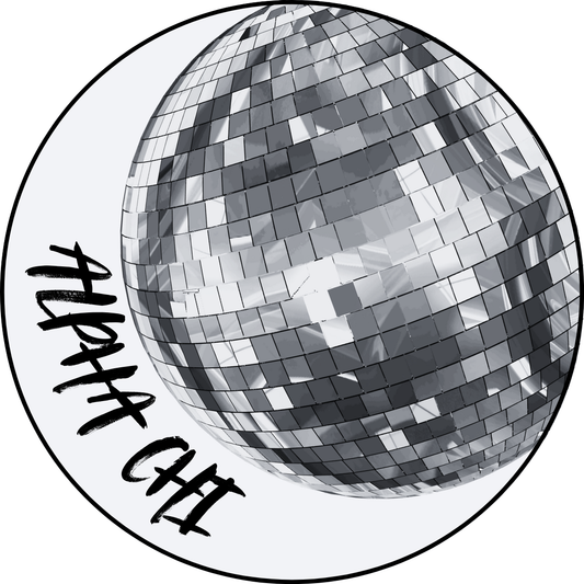 Silver Disco Sorority Button