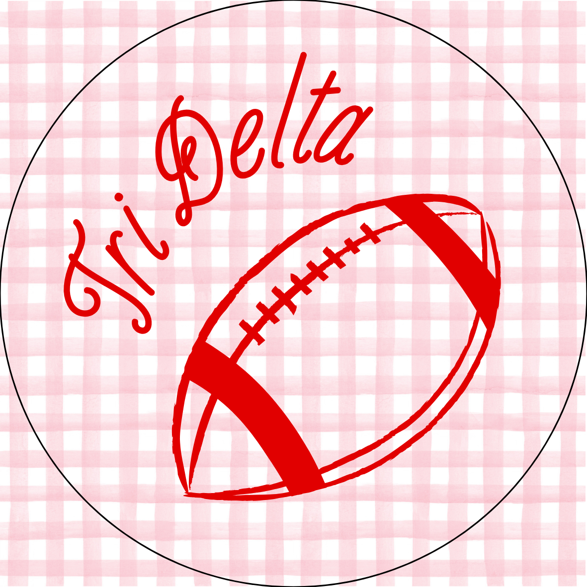 UGA Sorority Gingham Button