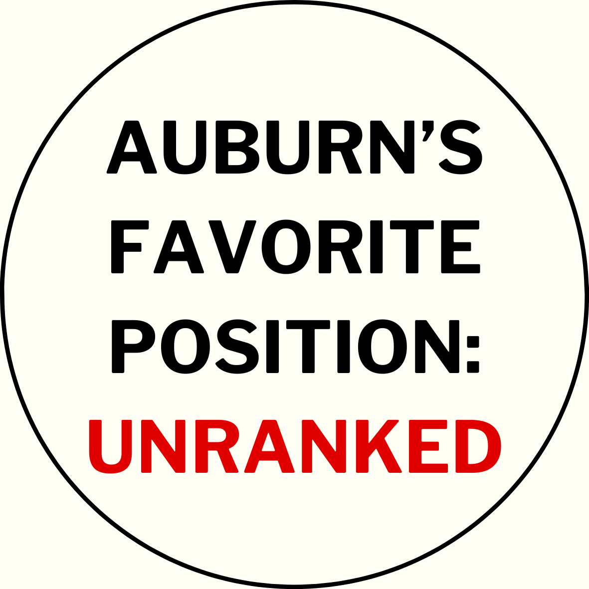 UGA vs. Auburn "Auburn's Favorite Position: Unranked" Rivalry Sticker- 2 Pack