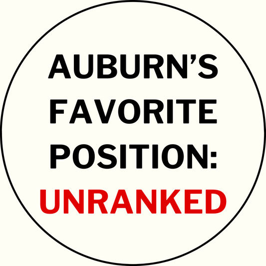 UGA vs. Auburn "Auburn's Favorite Position: Unranked" Rivalry Sticker- 2 Pack