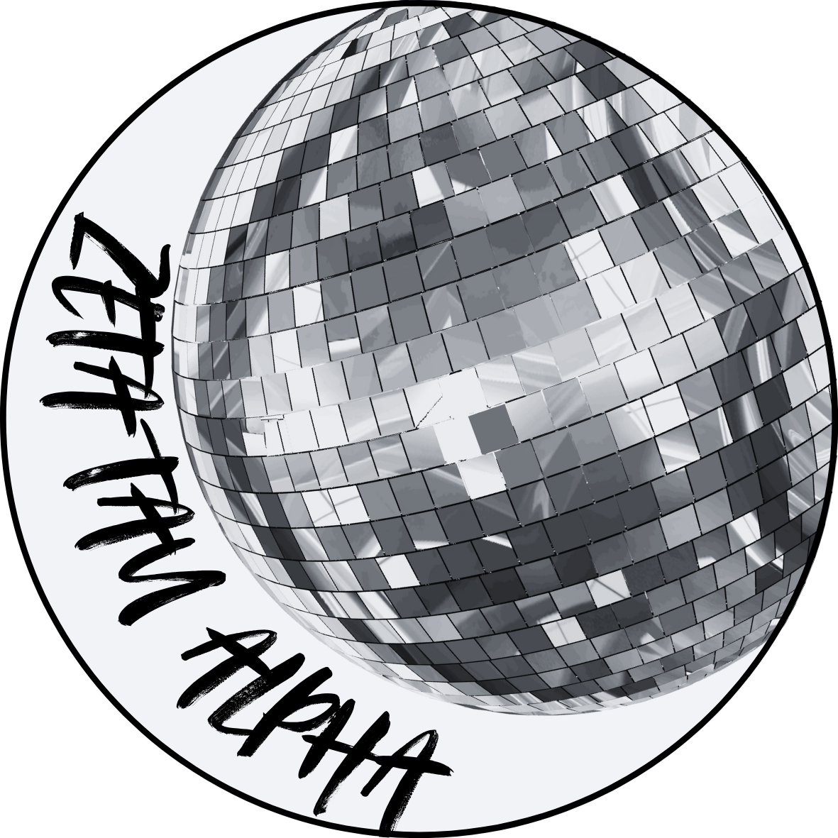 Silver Disco Sorority Button