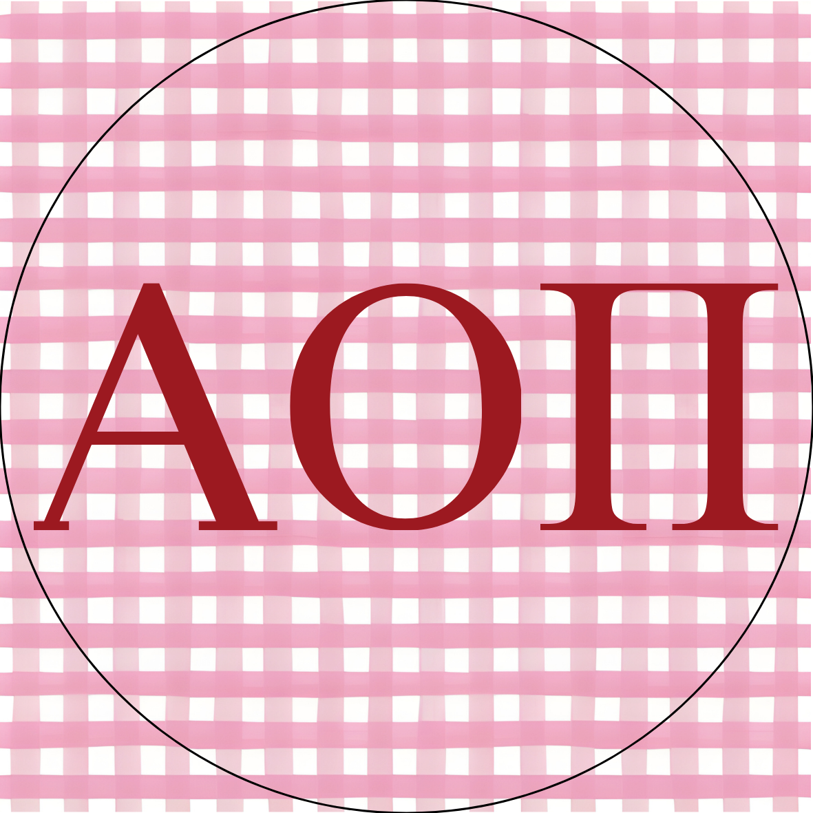 UA Gingham Sorority Letters Sticker- 2 Pack