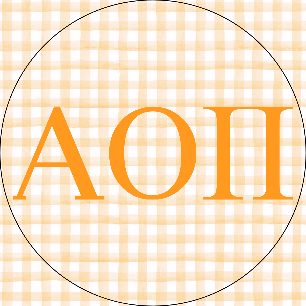 UTK Gingham Sorority Letters Button