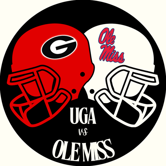 UGA vs. Ole Miss Logo Helmet Rivalry Sticker- 2 Pack