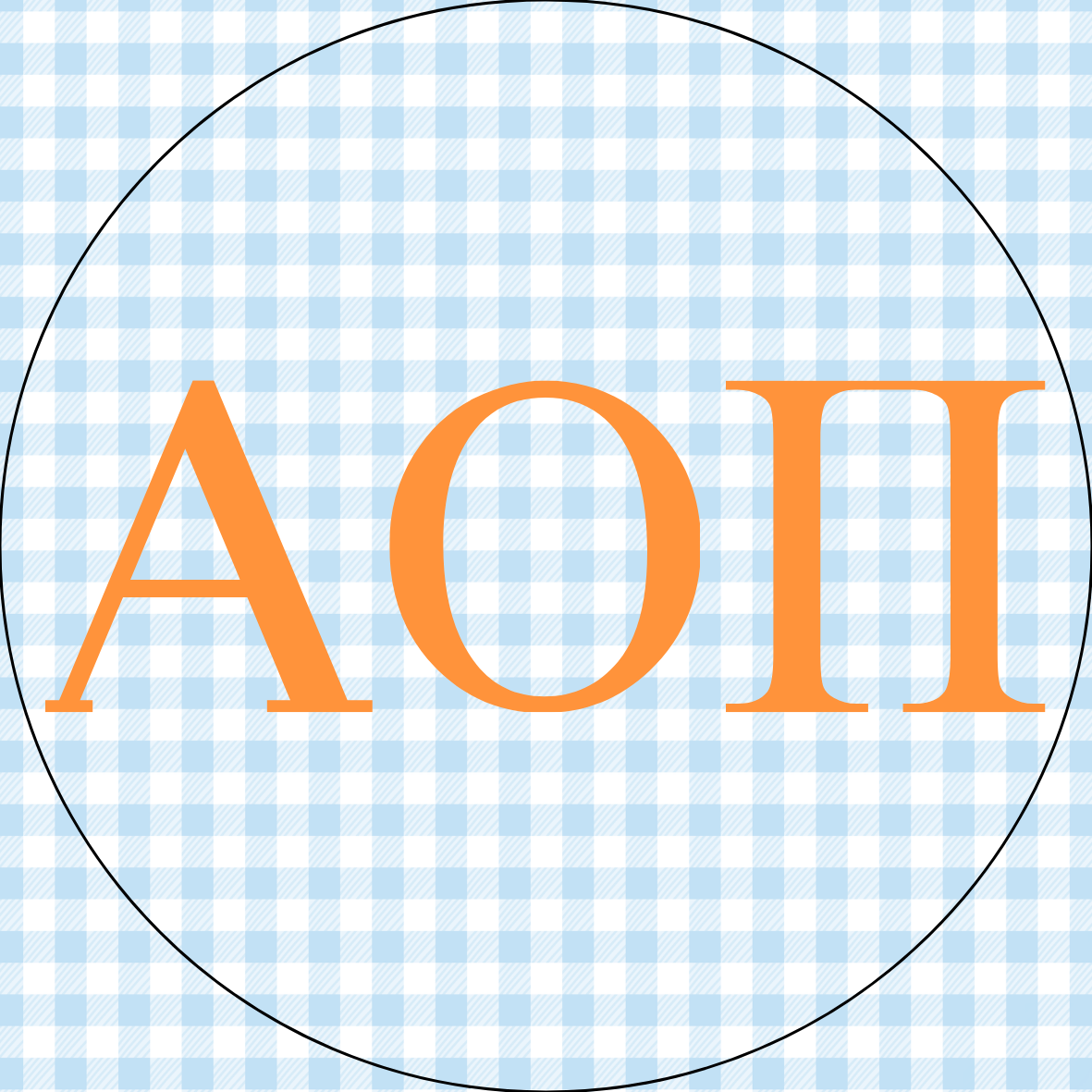 AU Gingham Sorority Letters Button