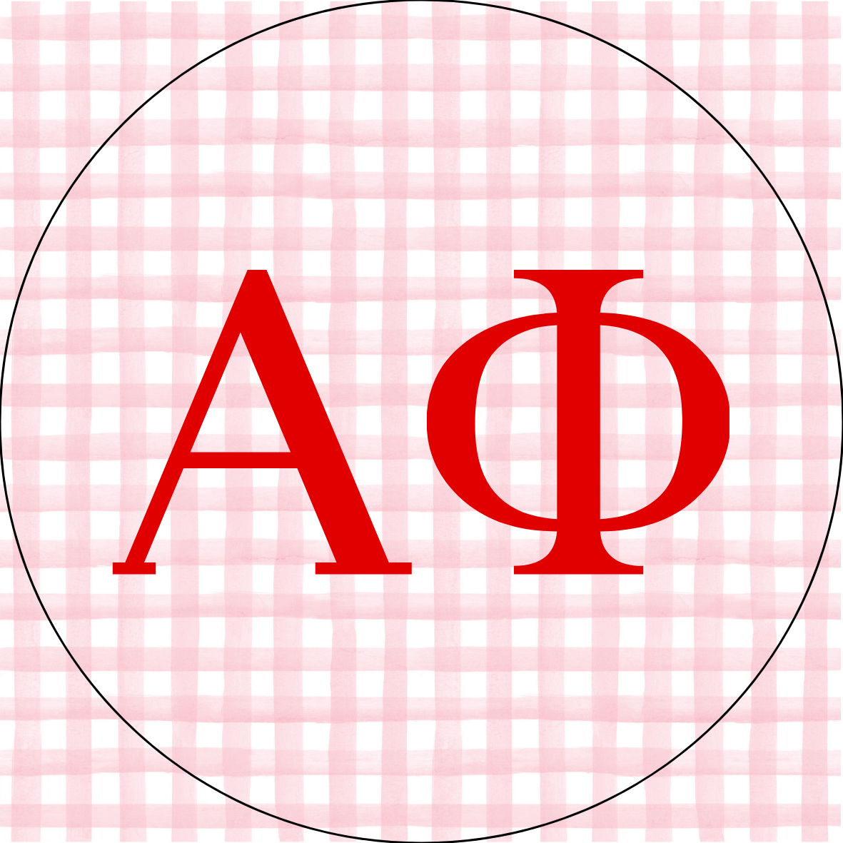 UGA Gingham Sorority Letters Button