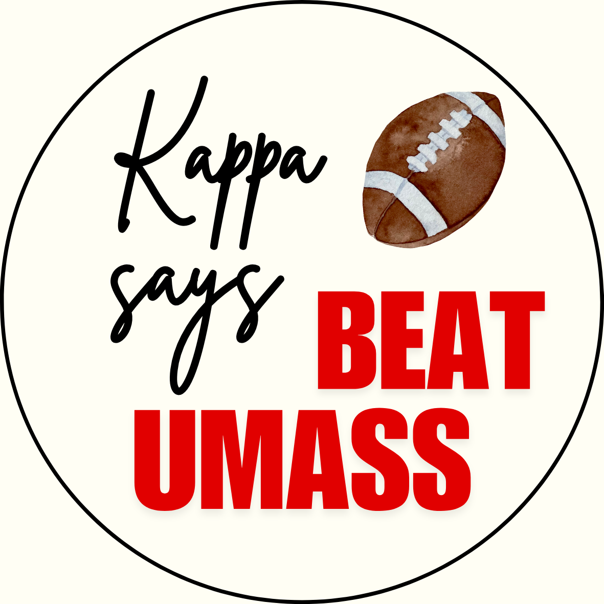 UGA vs. UMass "Beat UMass" Sorority Button