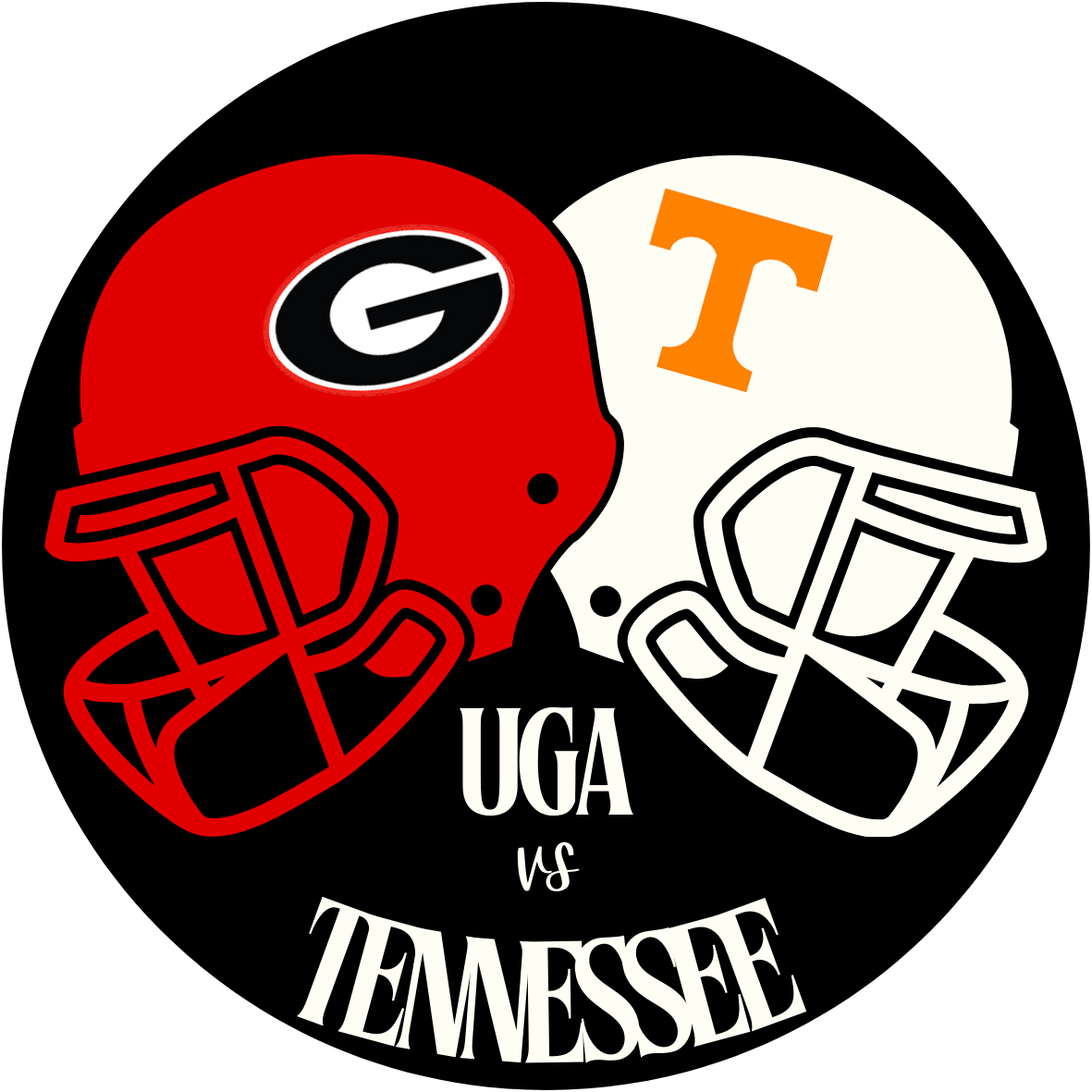 UGA vs. Tennessee Helmet Rivalry Sticker- 2 Pack