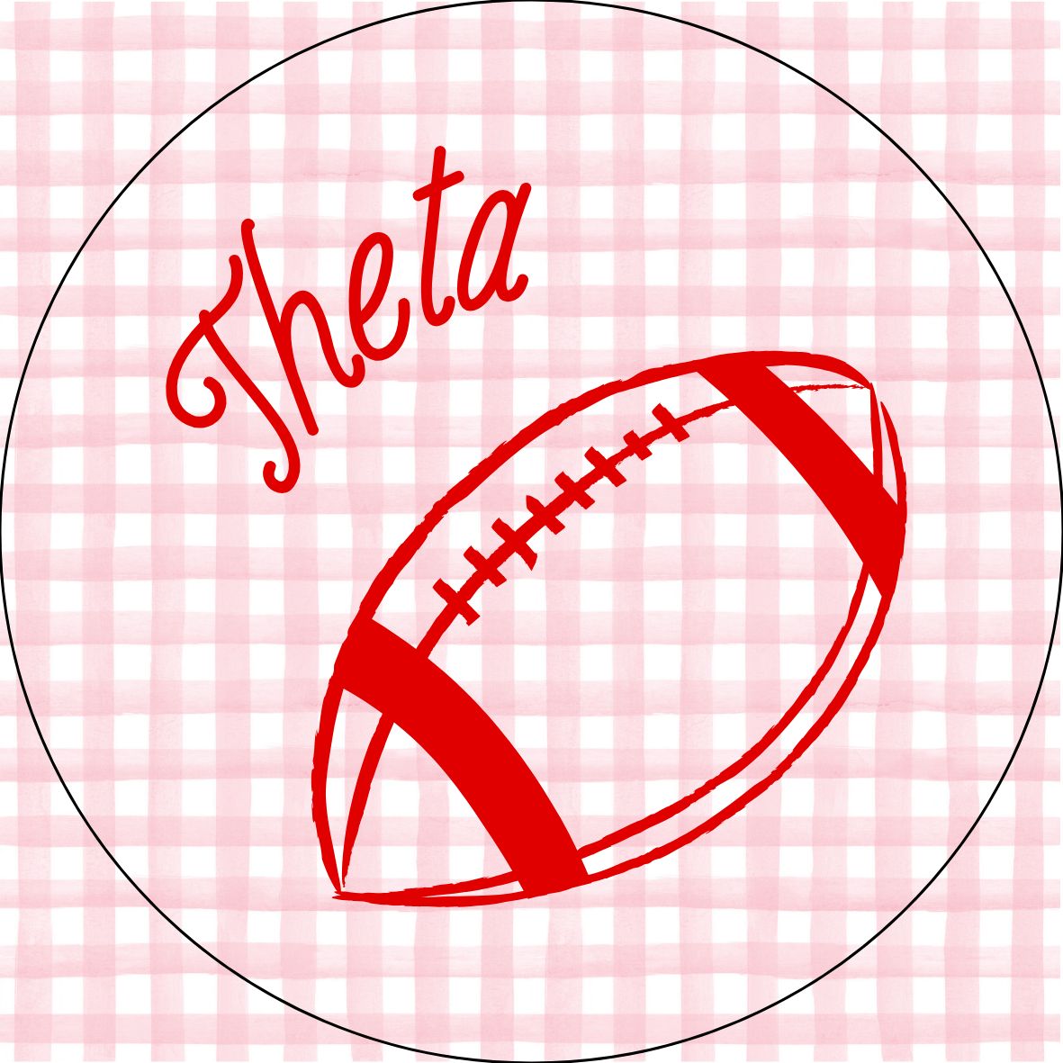 UGA Sorority Gingham Button