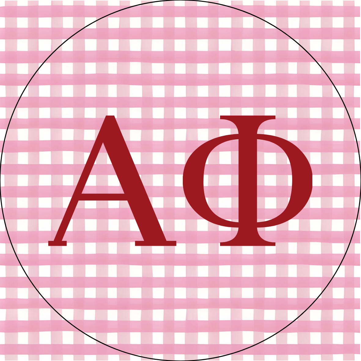 UA Gingham Sorority Letters Sticker- 2 Pack