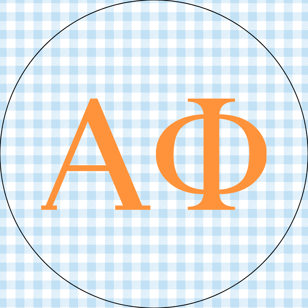 AU Gingham Sorority Letters Button