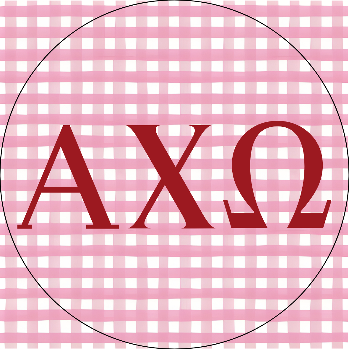 UA Gingham Sorority Letters Sticker- 2 Pack