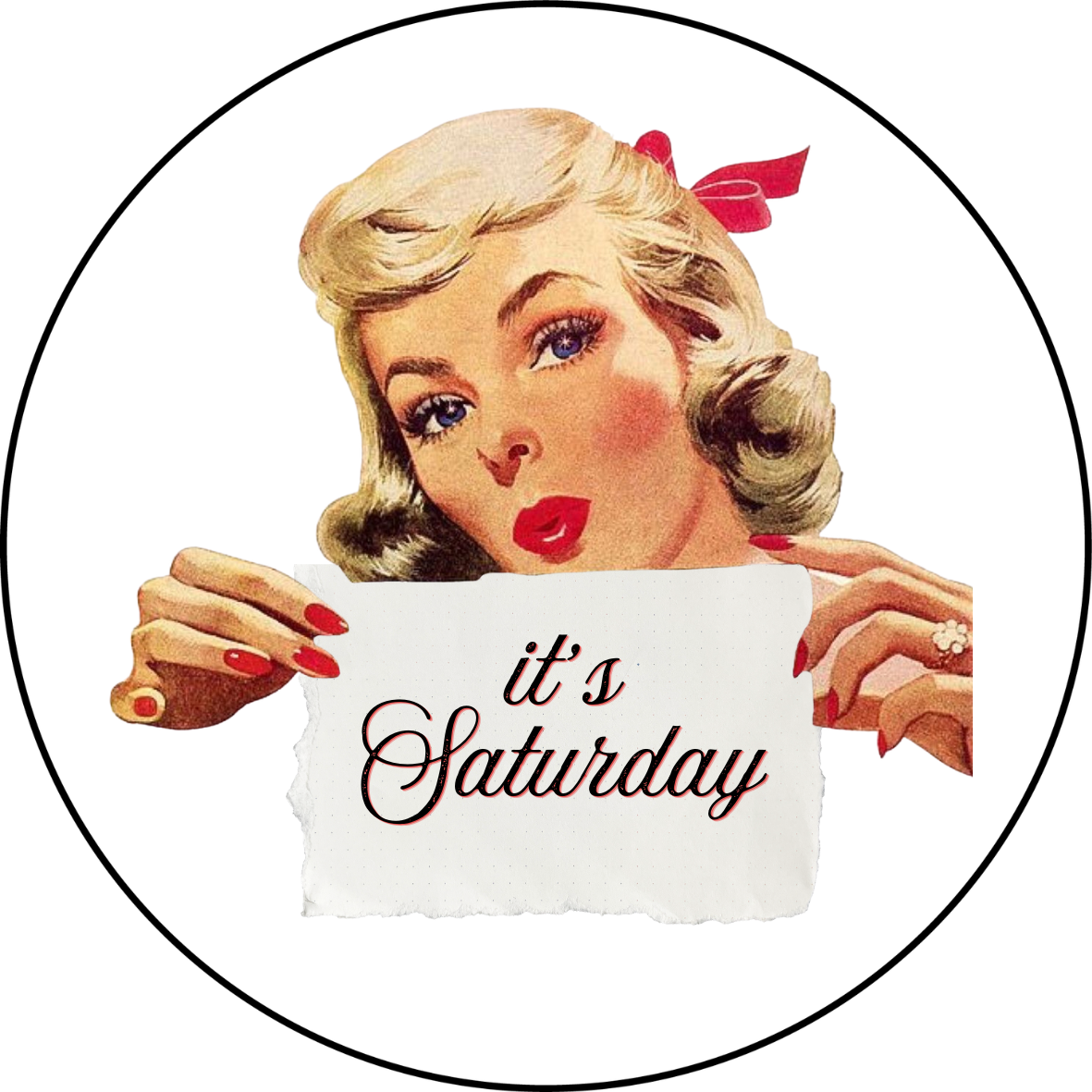 Retro Pin-Up Announcement Pinback Button