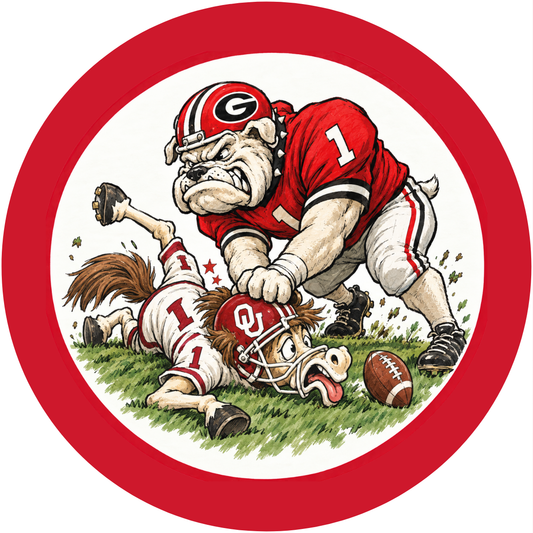 UGA vs. OU Field Rivalry Sticker- 2 Pack