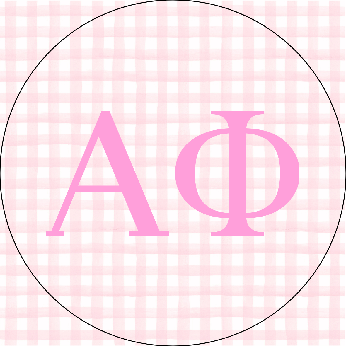 AU Gingham Sorority Letters Button